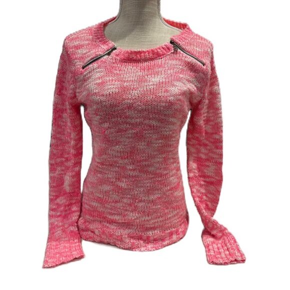 Pink Sweater with Zipper Accents Large - Picture 1 of 6